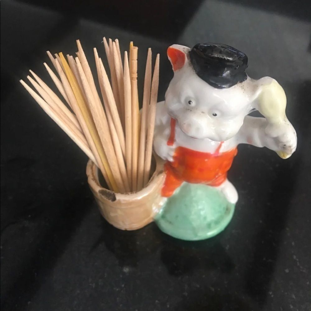 Vintage  Pig Toothpick  Holder